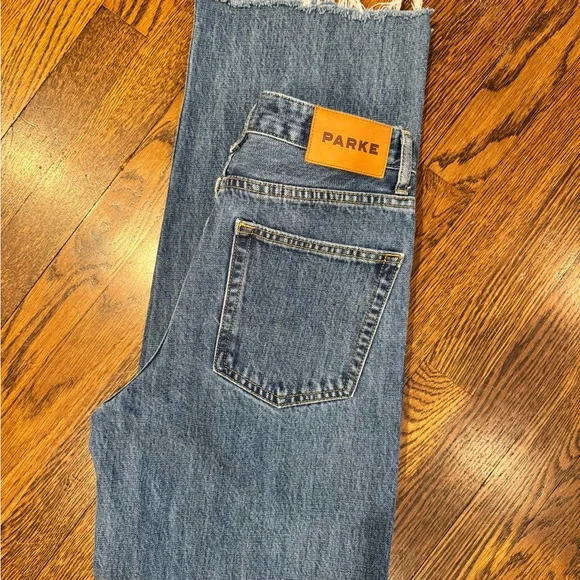 PARKE Women's Blue Flare Jeans - Picture 2 of 2